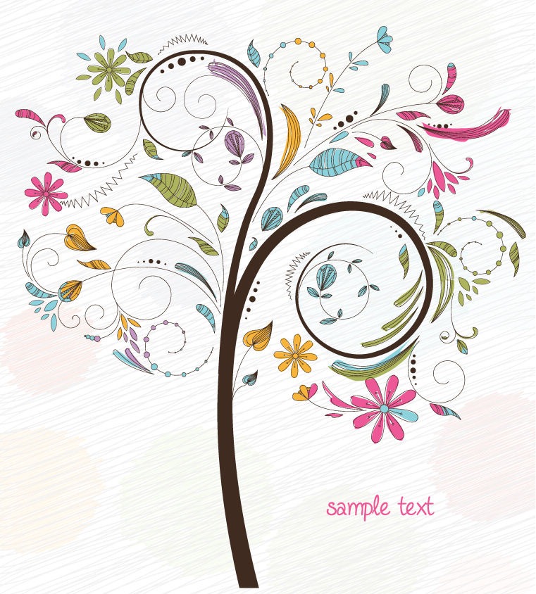 Abstract Swirl Floral Tree Vector Graphic   Free Vector Graphics   All