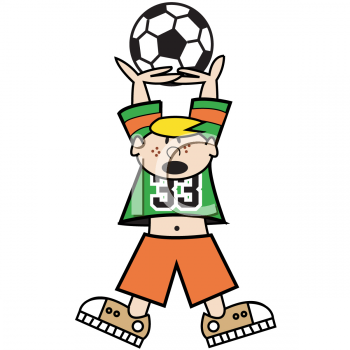 Boy Clip Art Image  Catching A Soccer Ball