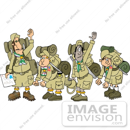 Boyscout Troop With Camping Gear Clipart    13330 By Djart   Royalty