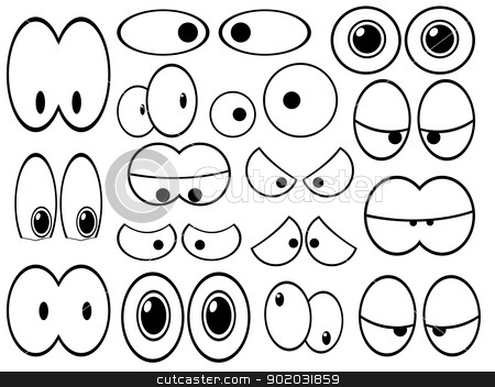 Cartoon Eyes Stock Vector Clipart Set Of Cartoon Eyes Representing