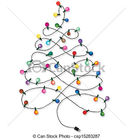Christmas Tree Garland Lights String Of Christmas Vector Background