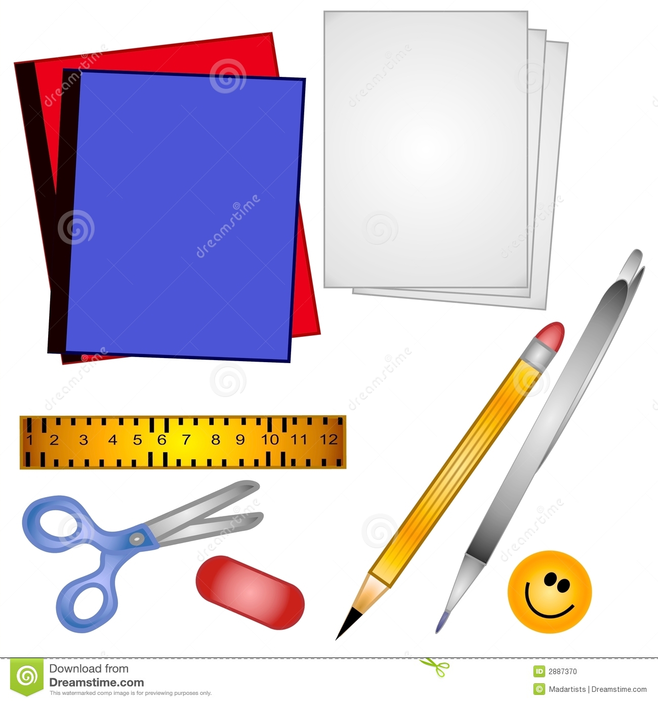 Clip Art Illustration Of A Collection Of Back To School Supplies
