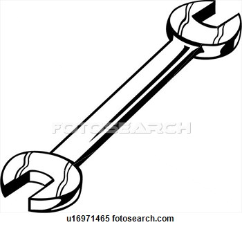 Clipart    Wrench Open End Tool  Fotosearch   Search Clipart