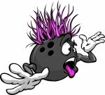 Crazy Bowling Ball Madness Cartoon Face With Hands Vector Image