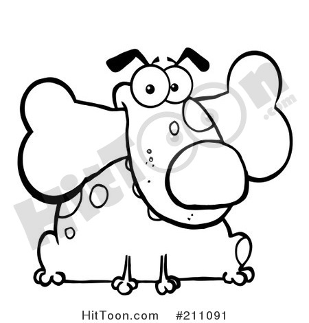 Dog Clipart  211091  Coloring Page Outline Of A Fat Dog Sitting With A