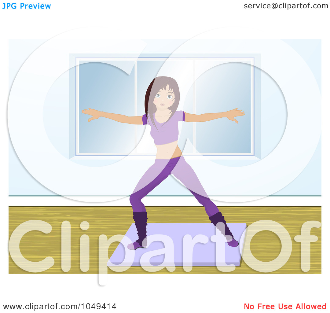 Free  Rf  Clip Art Illustration Of An Aerobics Fitness Instructor