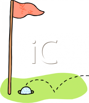 Golf Clip Art Image  A Golf Ball Bouncing Across The Green Into The