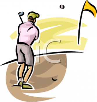 Golf Clip Art Image  A Golfer Chips Out Of The Sand Trap