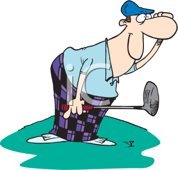 Golf Clip Art Image  A Golfer Looks To See Where His Drive Goes