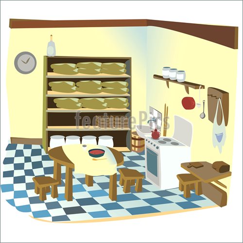 Illustration Of Kitchen Cartoon  Royalty Free Illustration At