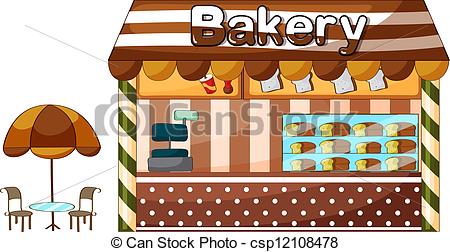 Of A Bakery Shop On A White    Csp12108478   Search Clipart    