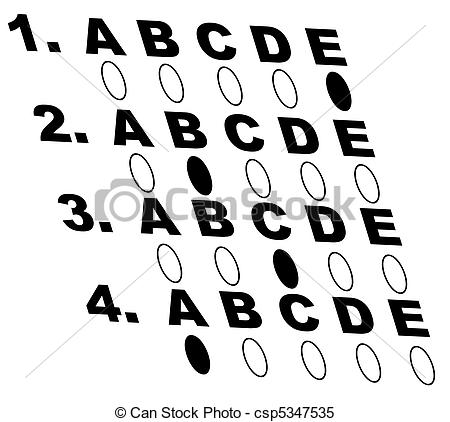 Of Multiple Choice Style Test Or Exam Csp5347535   Search Clipart