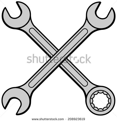 Open Ended Wrenches   Stock Vector