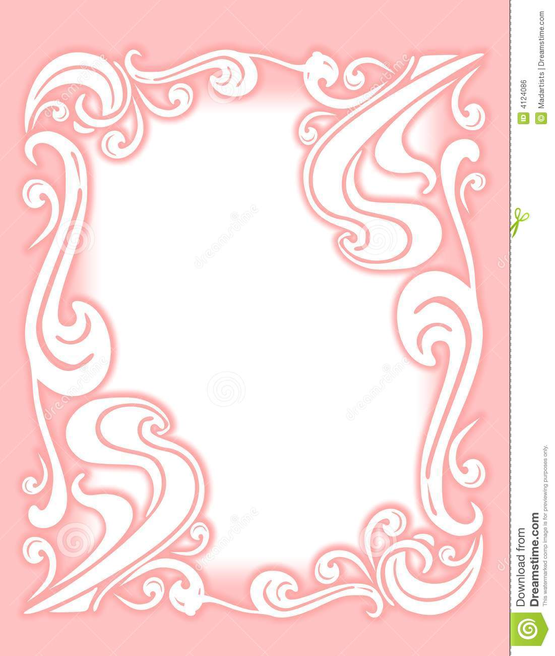 Pink Fancy Frames And Borders Pink Flourish Border Or