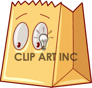 Royalty Free Paper Bag With Eyes Clipart Image Picture Art   146432