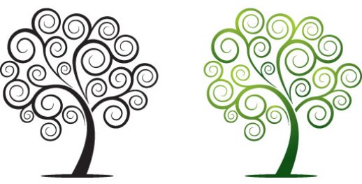 Swirly Tree Vector   Eps   Free Graphics Download