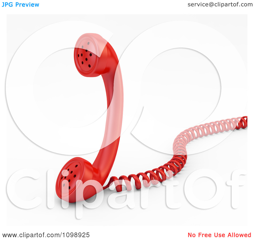 Telephone Cord Clip Art Clipart 3d Red Landline