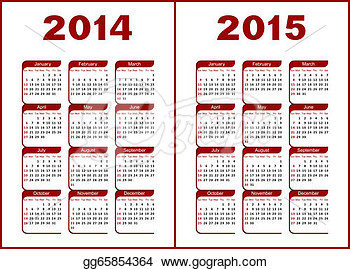 Vector Art   Calendar For 20142015  Red And Black Letters And Figures    