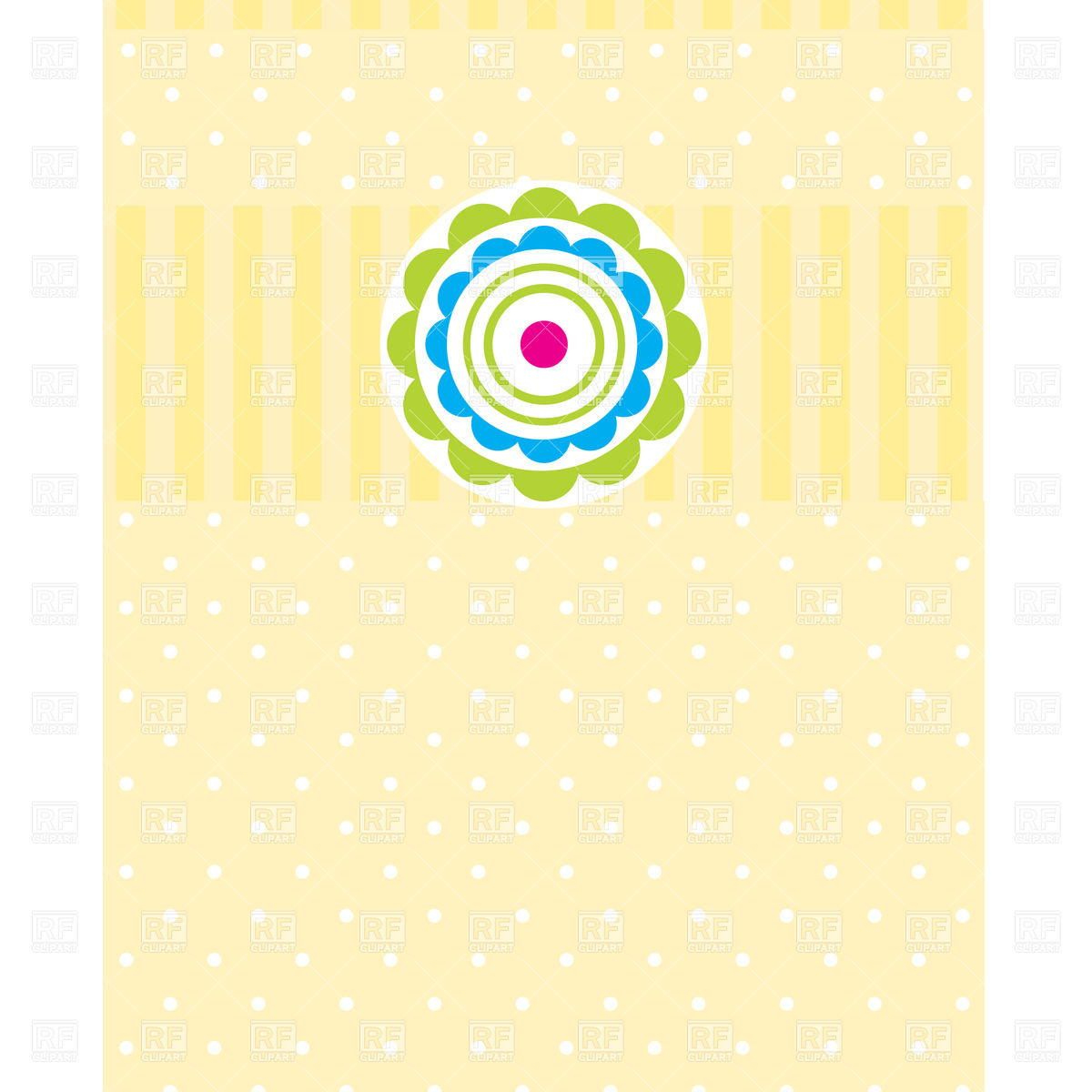 Yellow Polka Dot Background And Simple Stylized Flower Download    
