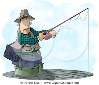 4788 Man Fishing In A Lake With A Standard Rod And Reel Fishing Pole
