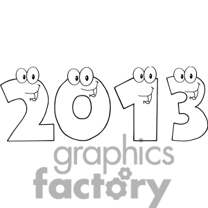 4986 Clipart Illustration Of 2013 New Year Numbers Cartoon Characters