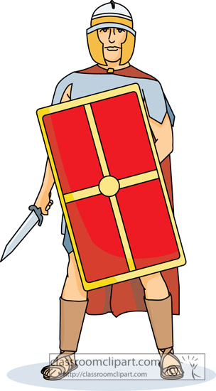 Ancient Rome   Roman Soldier With Shield Sword 227   Classroom Clipart