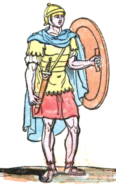 Ancient Rome   Roman Soldier With Shield Sword   Classroom Clipart