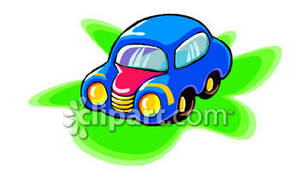 Blue Toy Car   Royalty Free Clipart Picture