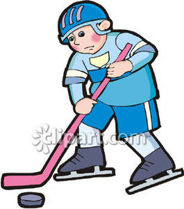 Boy Playing Ice Hockey   Royalty Free Clipart Picture