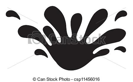 Clip Art Of Black Color Splash   Illustration Of A Black Color Splash