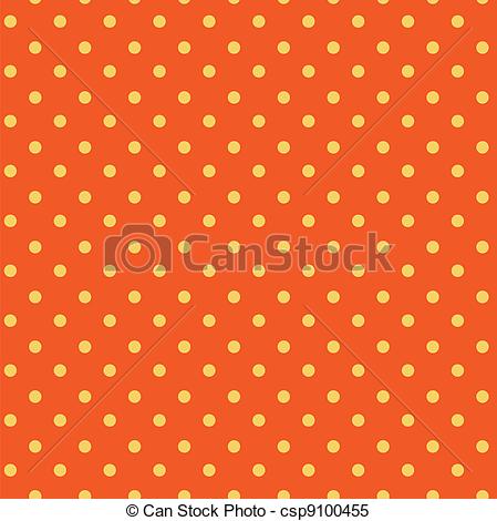 Clipart Vector Of Polka Dots Seamless Pattern  Yellow Orange    