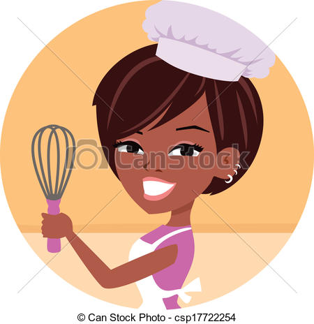 Clipart Vector Of Woman Baker Chef African American   Young Woman