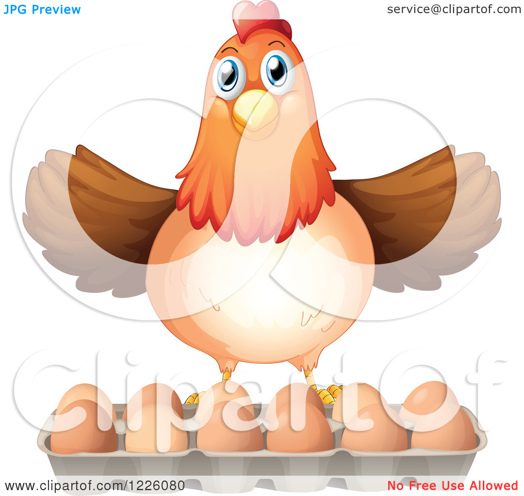 Closed Egg Carton Clipart Clipart Of A Chicken Hen With