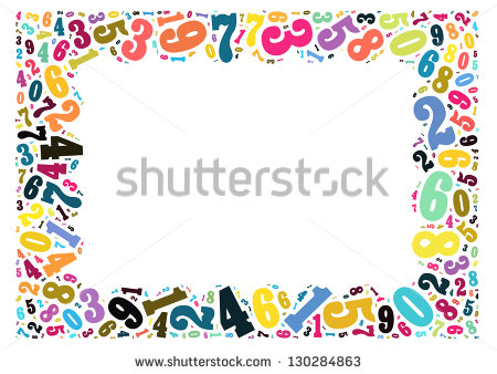 Colorful Numbers Frame For Graphic Design Isolated White Background
