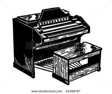 Electric Organ   Retro Clipart Illustration   64586767   Shutterstock