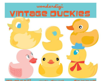 Fall Sale Ducky Clipart   Rubber Ducky Clip Art   Vintage Ducks