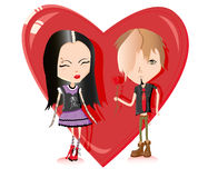 Girl Giving Heart To Boy Stock Vectors Illustrations   Clipart