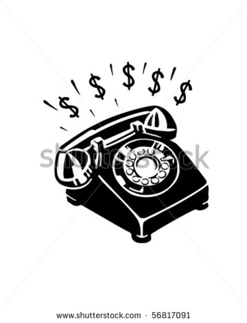 Money Phone   Retro Clip Art Stock Vector 56817091   Shutterstock