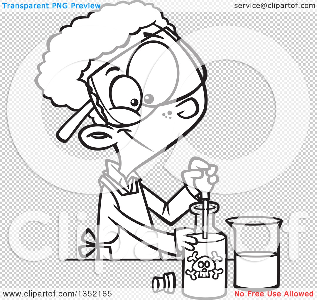 Outline Clipart Of A Cartoon Black And White African School Boy Using    