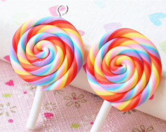 Pcs Sweet Lollipop Cabochons Polymer Clay Charms Anh Nger Diy Handy    