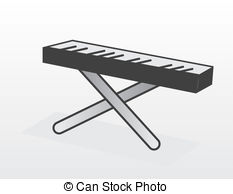 Piano Keyboard Isolated Electric With Stand Clipart