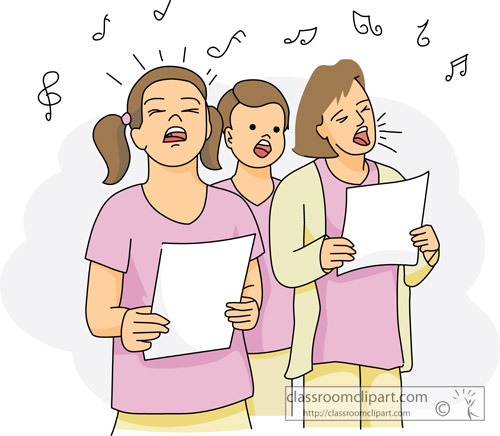 School   Students Singing 2   Classroom Clipart