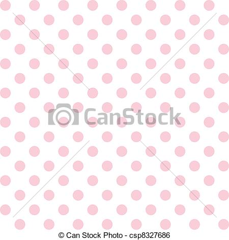 Seamless Pattern Of Big Pastel Pink Polka Dots On A White Background