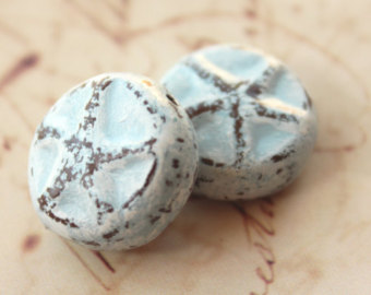 Starfish Beads Rustic Polymer Clay Beads Pair Of Polymer Beads