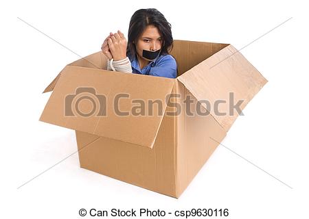 Stock Image Of Kidnapping Helpless   A Young Woman Tied Up Inside The