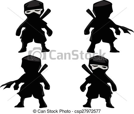 Vecteur   Les Ensemble Mini Ninja Guerrier Vect   Banque D