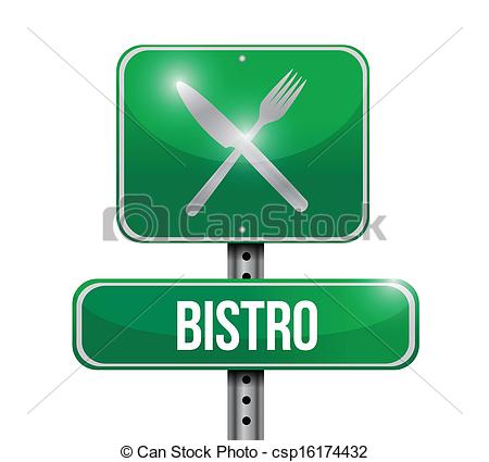 Vector   Bistro Road Sign Illustration Design   Stock Illustration