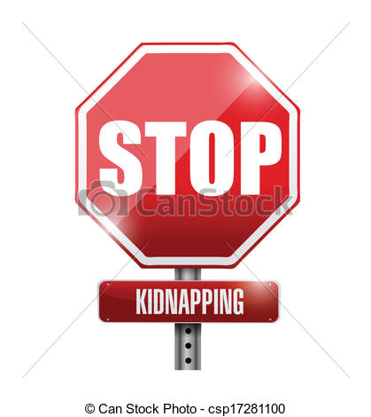 Vector Clipart Of Stop Kidnapping Illustration Design Over A White