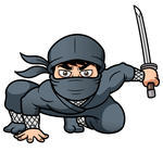 Vector Illustration Of Cartoon Ninja Ninja Warrior Cartoon Pattern