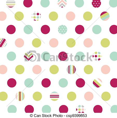 Vectors Of Seamless Pattern Polka Dot Fabric Wallpaper Csp9399853